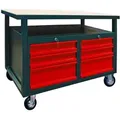 Dema - Werkbank Werktisch Arbeitstisch 6 Schubladen Mit Rollen, Fahrbar, Abschließbar