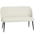 HOMCOM Sofa 2-Sitzer kleine Couch 127 cm Polstersofa mit Samtoptik, geschwungene Rückenlehne, modernes Loungesofa für Wohnzimmer, Schlafzimmer, kleine Räume, Beige