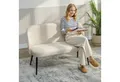 HOMCOM 2-Sitzer Sofa mit Metall- und Holzrahmen, Couch 1 Teile, samtartiger Stoffbezug, Beige