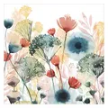 Tapete selbstklebend - Wildblumen im Sommer I - Fototapete Quadrat 288x288 cm
