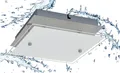 TRANGO LED Deckenleuchte, Dimmfunktion, 3102 Feuchtraum IP44 LED Deckenstrahler Eckig für Bad 3-Stufen dimmbar *LILY* inkl. 12 Watt 3000K warmweiß LED Modul, Design Kristalleffekt Glas Lampenschirm, warmweiß, Deckenlampe, Wandleuchte, Badlampe