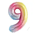 Geburtstag zahlen luftballon 9 jahre | Regenbogen Farbverlauf-Riesen Folienballon 9 XXL Folienballon in 40" - 101cm Geburtstagsdeko - Ballon Zahl Deko zum Geburtstag - fliegt mit Helium