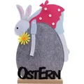 Trendline - Deko Osterhase Filz 51 X 35 Cm Grau Weiß Pink Osterdeko Hasendeko Ostern