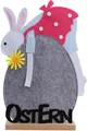 TrendLine Deko Osterhase Filz 51 x 35 cm grau weiß pink Osterdeko Hasendeko