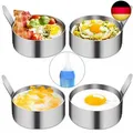 YAOYIN Pancake Form Egg Ring, 4 Pack 9cm Spiegeleiform Ei Ring zum Kochen von