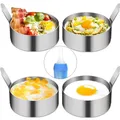 Edelstahl Eier Ring Set 4 Stück 9cm Kochzubehör für Pfannkuchen Omeletts