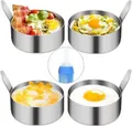 YAOYIN Pancake Form Egg Ring, 4 Pack 9cm Spiegeleiform Ei Ring zum Kochen, Küche