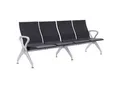 CLP Wartebank Airport-Stil Ermin, Sitzbank Flur mit Lehne, ergonomische Sitzschalen, Wartestühle mit robustem Alu-Gestell, bis 150 kg je Sitz