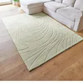 andiamo Teppich Dale - Kurzflorteppich mit Hoch-Tief-Effekt für das Wohnzimmer Schlafzimmer - Webteppich mit hoher Flordichte - angenehm weich - 160 x 230 cm in Salbei