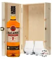 Geschenk-Set: Bacardi Spiced Spirit (35 % Vol. / 1,0l) + 2x mySpirits Nosingglas
