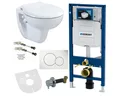GEBERIT Tiefspül-WC GEBERIT-EW4001-SET, Geberit Taharet Bidet Wand Hänge WC Weiß Vorwandelement
