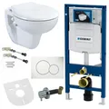 Taharet Bidet Wand Hänge WC Weiß Vorwandelement Betätigungsplatte Softclose