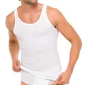 Schiesser Herren Achsel-Shirt Essentials Doppelripp 4er Pack, Farbe:Weiß (100);Größe:5/M