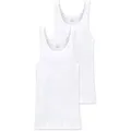 SCHIESSER Herren Unterhemd 2er Pack - ärmellos, Cotton Essentials, Doppelripp