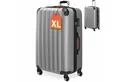 monzana Hartschalen-Trolley, 4 Rollen, Rollkoffer Schloss Reisekoffer Hartschalenkoffer Trolley XL Silber