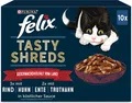 FELIX 6er Pack Tasty Shreds Nassfutter Sauce Geschmacksvielfalt Land 6x10x80g