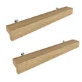 Sossai Holz Möbelgriffe aus Eiche | GAH01 | Lochabstand 128mm, Länge 188mm, 2 Stück