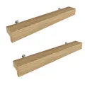 Holz Möbelgriffe aus Eiche | GAH01 | Lochabstand 128mm, Länge 188mm, 2 Stück
