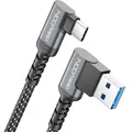 1m USB-C Ladekabel 2x 90° Winkel Schnellladekabel USB 3.2 Gen 1 USB-A zu USB-C