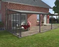 Palram - Canopia Terrassendach-Seitenwand, Alu Anthrazit Paneel Klar, BxH: 319x260/305 cm