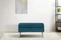 Truhenbank OTTO HOME "AMIRA Sitzbank mit Stauraum, Maße B/T/H: 81/36/43 cm", blau (petrol), B:81cm H:43cm T:36cm