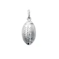 925 Sterling Silber Ketten Anhänger Fußball RUGBY BALL Football Rhodiniert 5120
