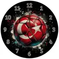 speecheese Wanduhr Fußball Türkei Flagge Wanduhr aus MDF 26,5 cm