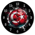 Fußball Türkei Flagge Wanduhr aus MDF
