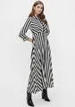 Y.A.S Hemdblusenkleid "YASSAVANNA LONG SHIRT DRESS", mit 3/4 Ärmel, Gr. XXL - N-Gr, black w. white stripes N-Gr