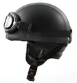 ATO Moto Oldtimer Motorradhelm + Brille mit Leder bezogen Größe: M 57/58cm