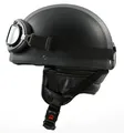 H110 Kunstleder Retro Helm Größe M Motorradhelm Oldtimerhelm Halbschale
