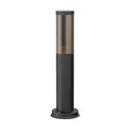 ledscom.de Wegelicht/Pollerleuchte/Gartenleuchte PORU für außen, Rauchoptik, IP44, 39 cm, schwarz, 1x E27 max. 40W