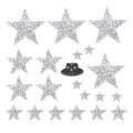 GIDWRIY 20pcs Sterne zum Aufbügeln,Stern Aufnäher Bügelbilder,Stern Aufbügelbilder Aufkleber,Silber Sterne Aufbügeln StrassBestickte Aufnäher zum Aufbügeln,Bügelflicken Set,Bügelaufkleber für Jeans