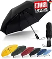 Kompakter Reise Regenschirm Groß Sturmfest ? Automatik Taschenschirm für Herren