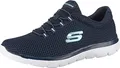 Skechers Damen Summits 12985 Turnschuhe, Navy Mesh/White Trim, 42 EU