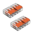 2x WAGO 5-Leiter-Klemme 4 mm² Verbindungsklemme Klemme mit Hebel 221-415