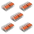 5x WAGO 5-Leiter-Klemme 4 mm² Verbindungsklemme Klemme mit Hebel 221-415