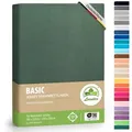 leevitex® Spannbettlaken Jersey aus 100% Baumwolle, für Kinder- & Standardmatratzen, Jersey, Gummizug: rundum, 100% Baumwolle, anschmiegsam & dehnbar, diverse Größen und Farben grün 180 - 200 cm x 200 cm