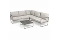 Greemotion Gartenlounge-Set Sydney Edelstahl-Ecklounge beige mit Tisch und Liegefunktion, (inkl. Auflagen), Farbe Edelstahl/Beige