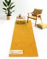 carpetfine Wollteppich Gabbeh Uni Läufer Gelb 75x240 cm | Moderner Teppich für Wohn- und Schlafzimmer