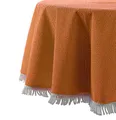 Wetterfeste Garten Balkon Terrasse Camping Weichschaum Tischdecke, Größe + Farbe wählbar (rund 130 cm, Orange)