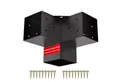 SO-TECH® Pfostenbeschlag Holzverbinder Bodenanker vierkant - starker Korrosionsschutz (1 St), Stahl schwarz, Eckverbinder 100 x 100 mm