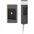 ledscom.de Pollerleuchte PODEL mit Erdspieß für außen, Smart Home, 39cm, anthrazit, G9 Fassung, 2 Steckdosen