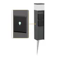 ledscom.de Pollerleuchte PODEL mit Erdspieß für außen, Smart Home, 39cm, anthrazit, G9 Fassung, 2 Steckdosen