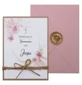 Einladungskarte mit Umschlag Rosa Personalisiert Kommunion Konfirmation Taufe