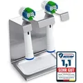WIETRE® 2er Edelstahl Aufsteckbürsten-Halter passend für Oral-B, iO, Philips - Silber/Weiß