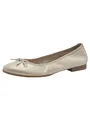 Tamaris Damen Klassische Ballerinas, Frauen Flats,Ballerina-Schuhe,Ballett-Schuhe,Ballet-Flats,flach,Ausgehschuhe,Abendschuhe,Champagne,37 EU
