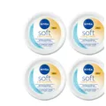 4x100ml NIVEA Feuchtigkeitscreme soft LSF 15 |  Sonnenschutz für die Haut & Glow