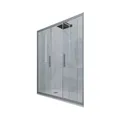 PORTA DOCCIA SCORREVOLE IN PVC KLARGLAS SILVER PROFIL 150 CM MOD. GLAM