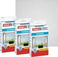 tesa Insect Stop Standard Fliegengitter für Fenster im 3er Pack - Insektenschutz zuschneidbar - Mückenschutz ohne Bohren - 3 x Fliegen Netz - 110 cm x 130 cm - Anthrazit